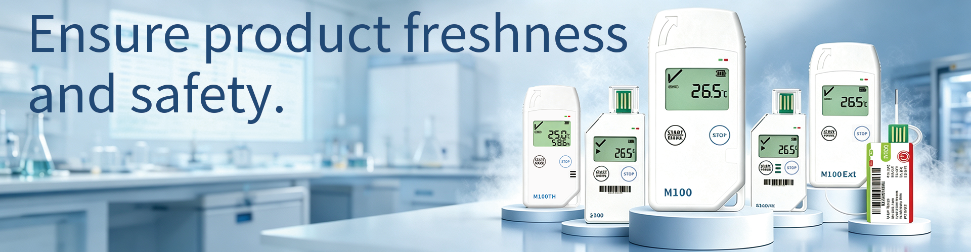 POTMAGIC temperature data logger family in a laboratory