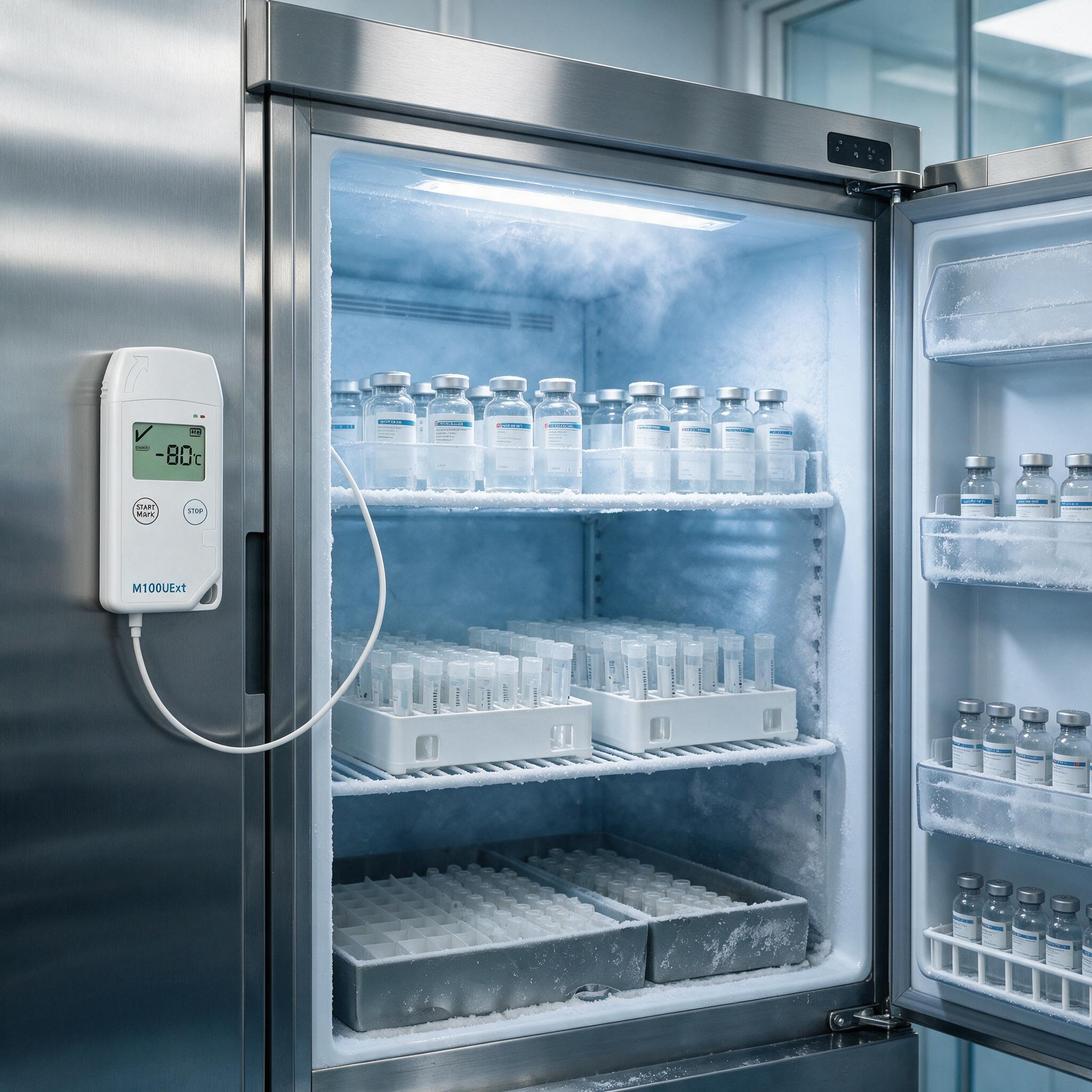 M100UExt monitoring an ultra-low temperature freezer
